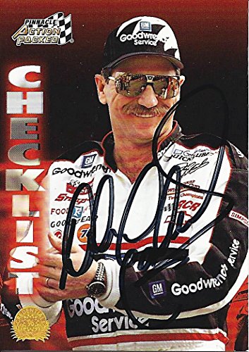 Autographed Dale Earnhardt Sr. 1996 Pinnacle Action Packed Checklist 